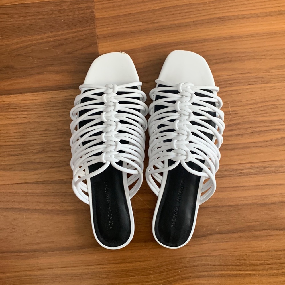 Rebecca Minkoff White Sandals with Intricate Straps